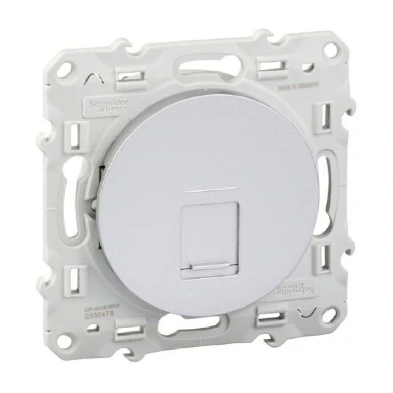 розетка rj45 cat.6, алуминий, schneider, odace, s530476