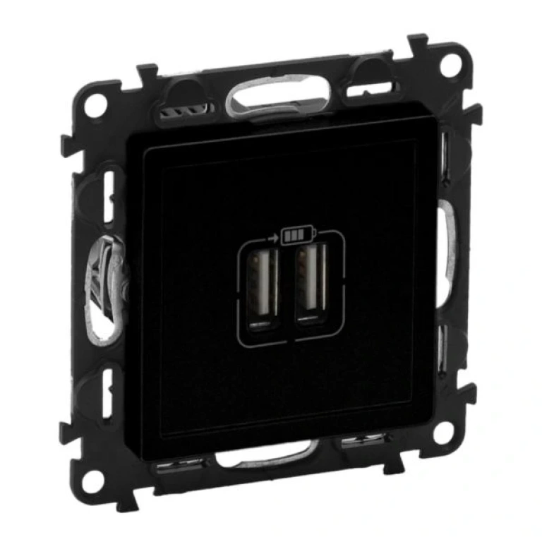 двоен usb контакт 1500мa за зареждане 5v, бял, legrand, valena life, 756312
