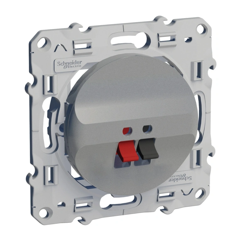 Розетка за високоговорители, алуминий, schneider, odace, s530487