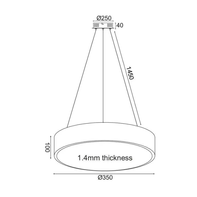 Пендел optimus с три режима на светлината, черен, aca lighting, led 32w, 3000k - 4500k - 6500k, 3180lm, hm29ledp35bkcct