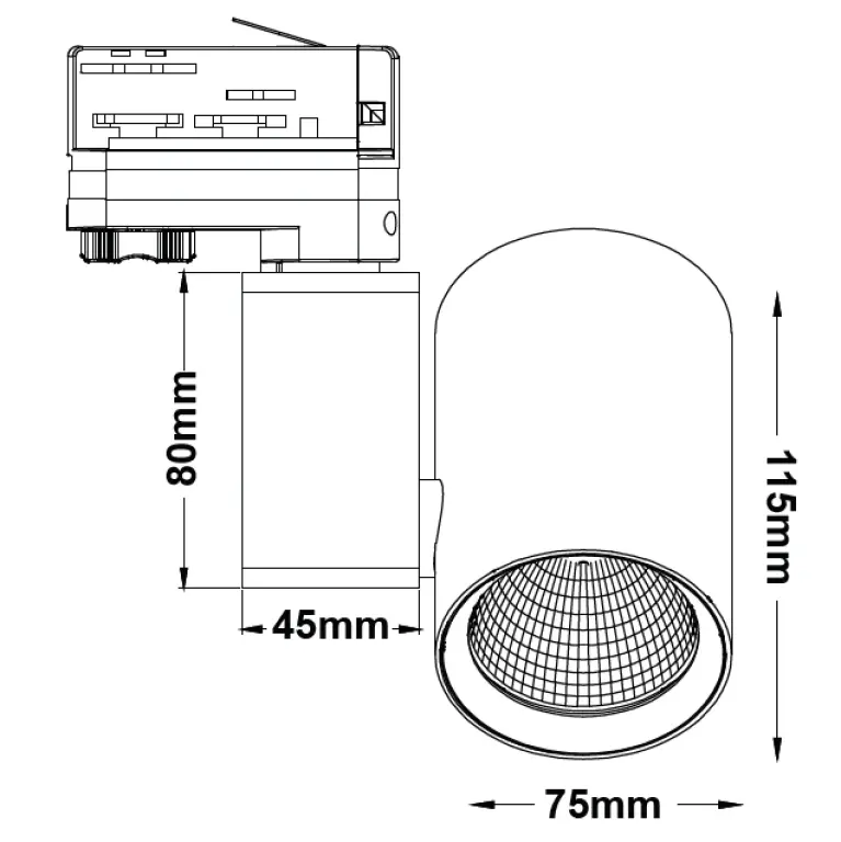 (copy) спот за трифазна шина soline, black, aca lighting, led 27w 4000k, 3150lm, SOLINE2740B4