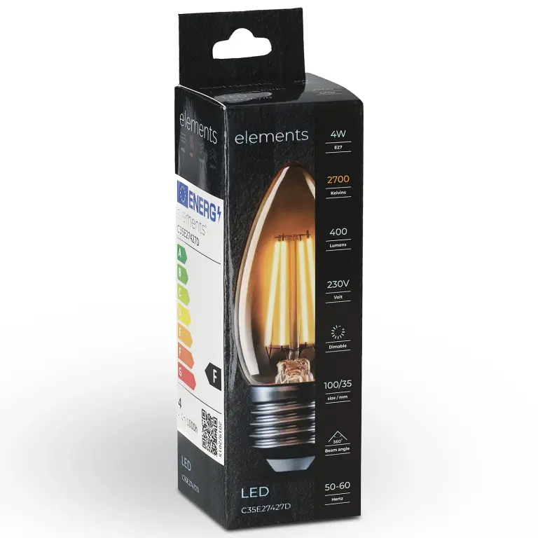 Димируема Led лампа 4W, E27, 400lm, 2700k, C35E27427D
