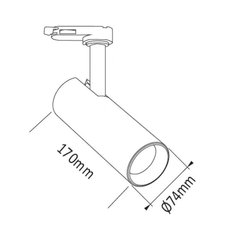 Спот за монофазна шина soline, black, aca lighting, led 27w 3000k, 3120lm, SOLINE2730B2