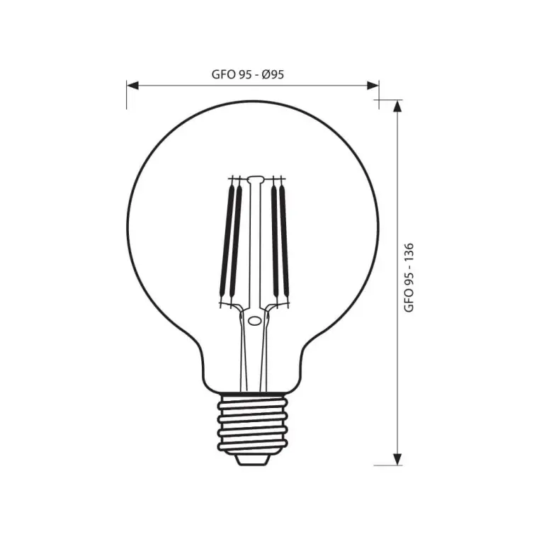 Led лампа FLICK OPAL, 8w, E27, 4000k, 900lm, G95, VIV004127