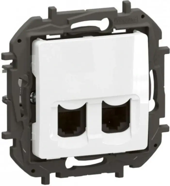 Розетка rj11+rj45 cat6 utp, new niloe, legrand, бял, NP492WH