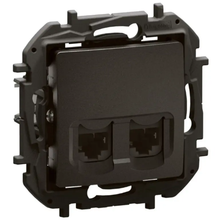 двойна розетка rj45 cat6a stp, new niloe, legrand, черен, NP4335BK
