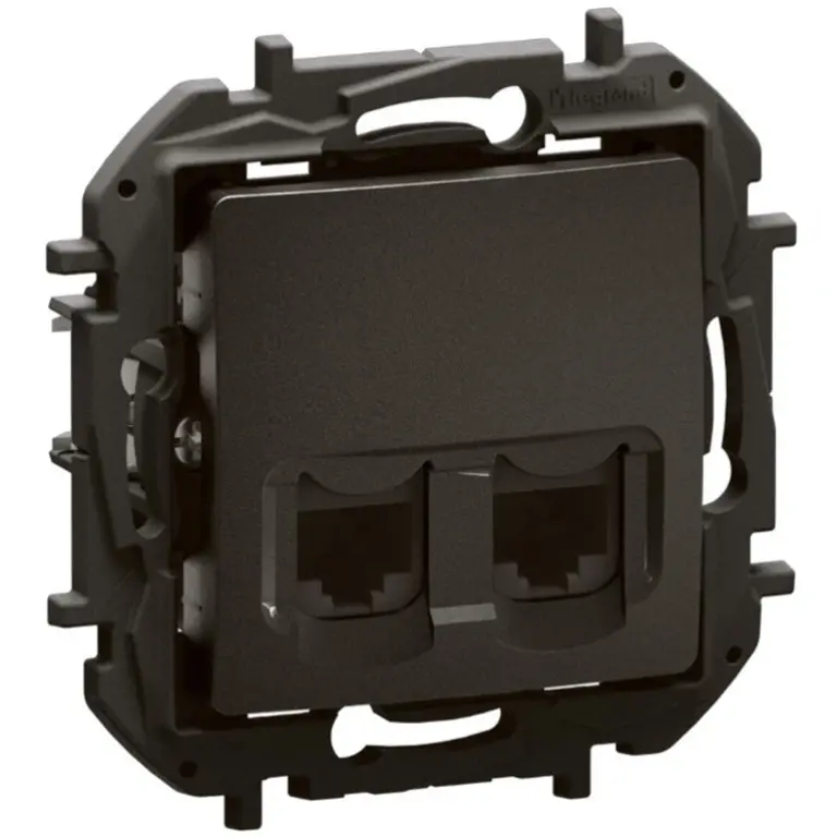 Двойна розетка rj45 cat6 utp, new niloe, legrand, сив, NP4334MG