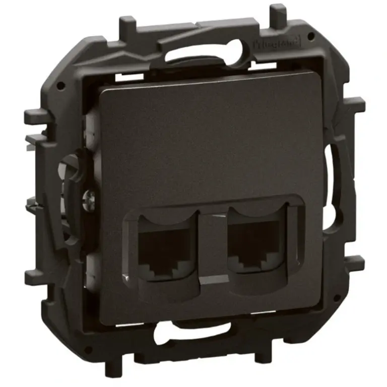двойна розетка rj45 cat5е utp, new niloe, legrand, черен, NP4331BK