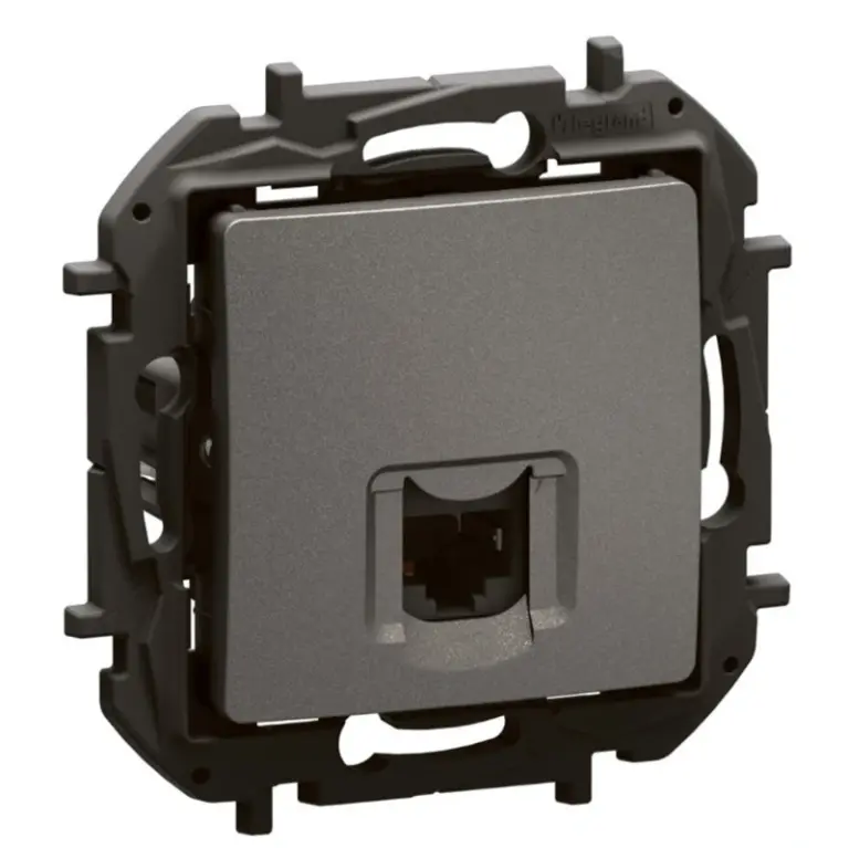 розетка rj45 cat6a utp, new niloe, legrand, сив, NP4306MG