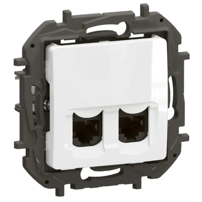 двойна розетка  rj45 cat6 ftp , new niloe, legrand, бял, NP4332WH