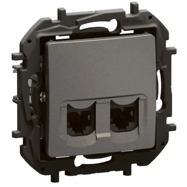 Двойна розетка  rj45 cat6 ftp , new niloe, legrand, сив, NP4332MG