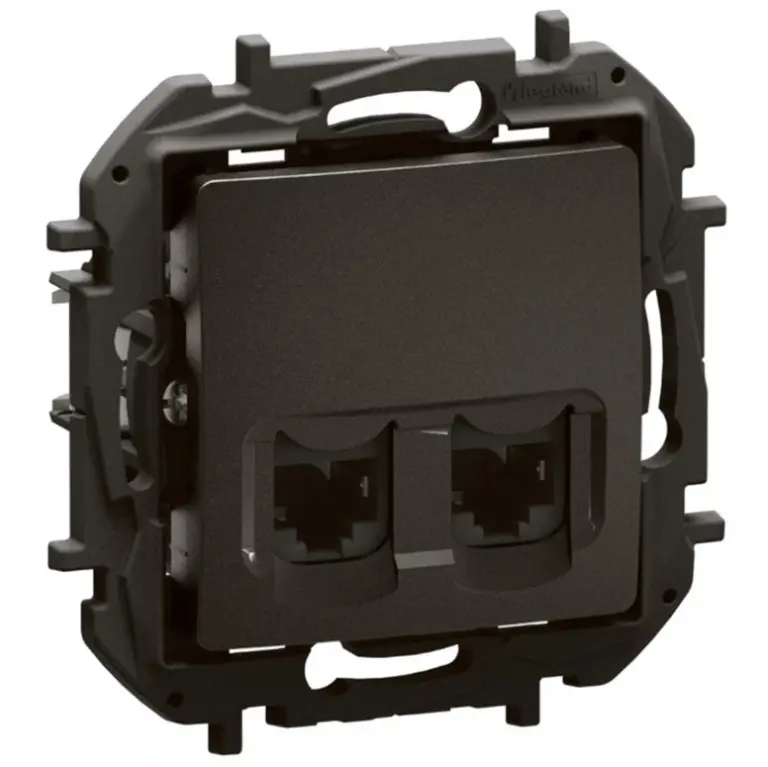двойна розетка  rj45 cat6 ftp , new niloe, legrand, черен, NP4332BK