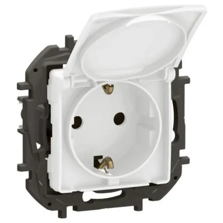 контакт с капаче, винтови клеми, new niloe, legrand, бял, NP3129WH
