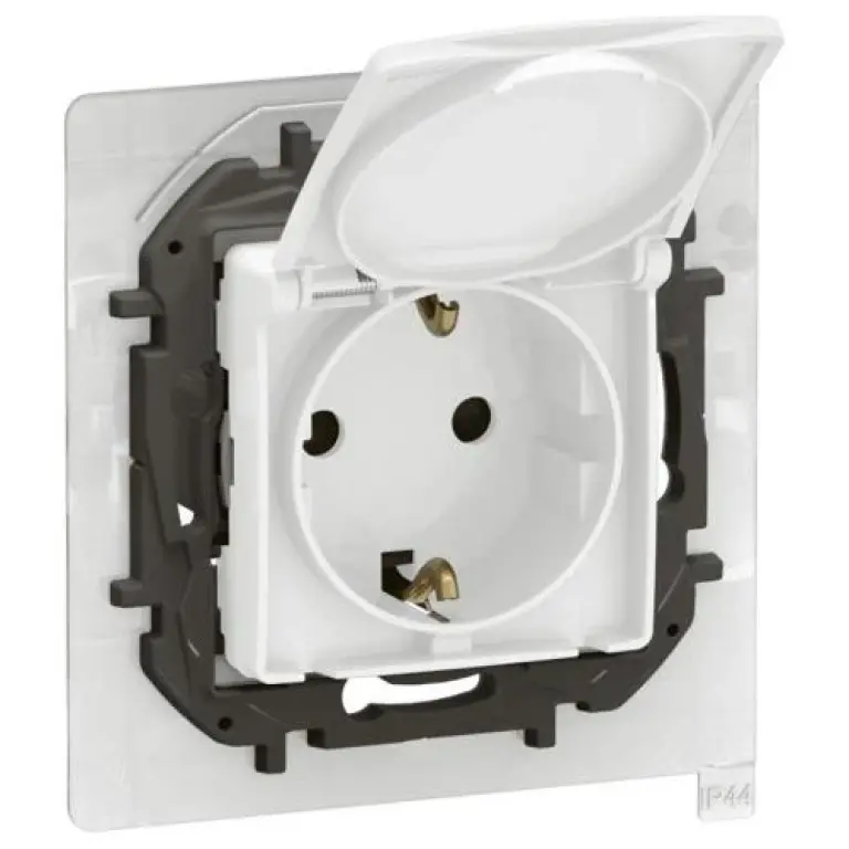 контакт с влагозащита ip44, авт. клеми, new niloe, legrand, бял, NP3128WH