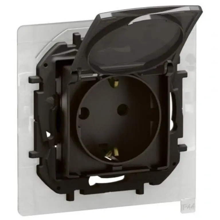 контакт с влагозащита ip44, авт. клеми, new niloe, legrand, черен, NP3128BK