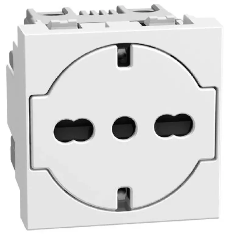 Контакт италиански 10A, 2мод. бял, light now, bticino, YW4140A16F