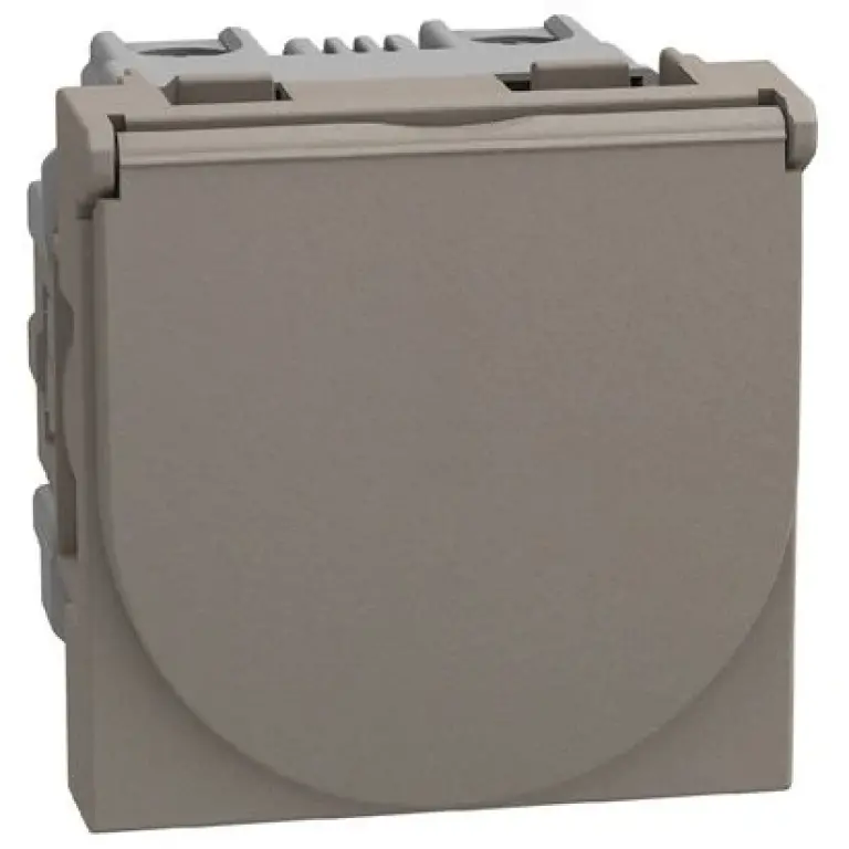 Контакт с капаче 16A с винтови клеми, 2мод. камък, light now, bticino, YG4141P