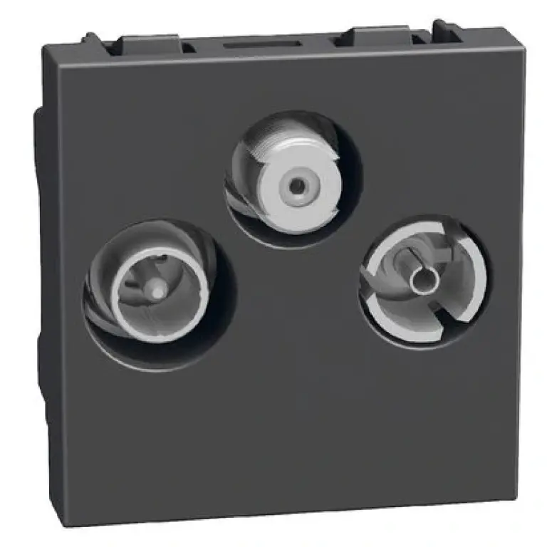 Tv-r-sat розетка тип звезда 2мод., графит, light now, bticino, YD4210M2D