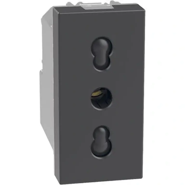 Контакт италиански стандарт 16A, 1мод. графит, light now, bticino, YD4180