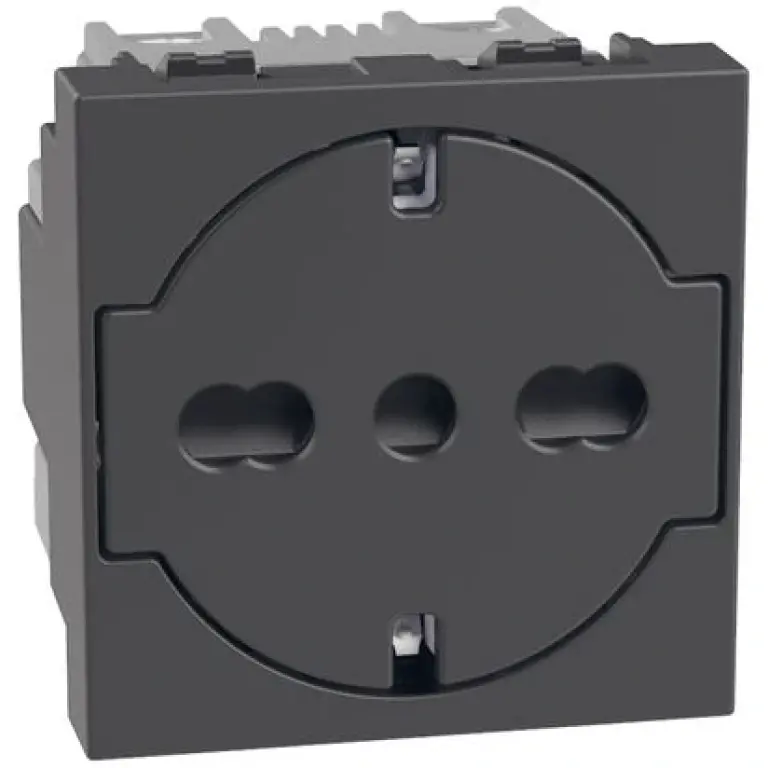 Контакт италиански 10A, 2мод. графит, light now, bticino, YD4140A16F