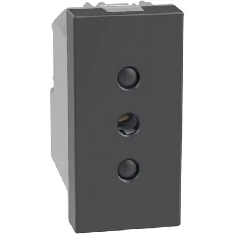 Контакт италиански 10A, 1мод. графит, light now, bticino, YD4113