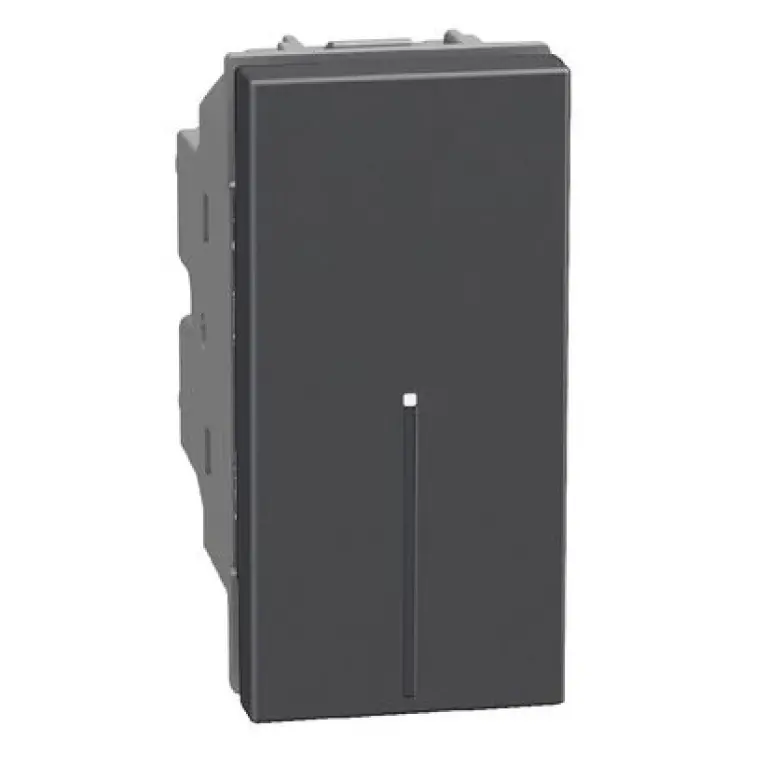 Еднополюсен ключ аксиален 1мод. графит, light now, bticino, YD4051A