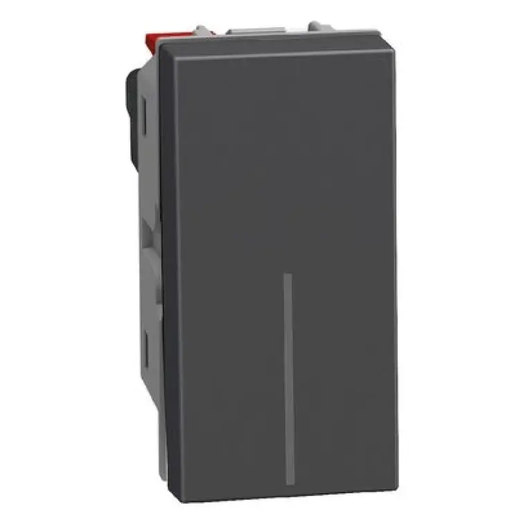 Push-бутон с авт. клеми 1мод. 10A с подсветка, графит,light now, bticino, YD4034A