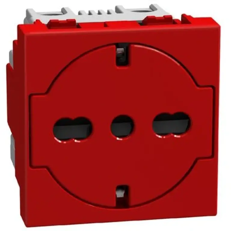 Контакт италиански 10A, 2мод. червен, light now, bticino, Y4140A16FR