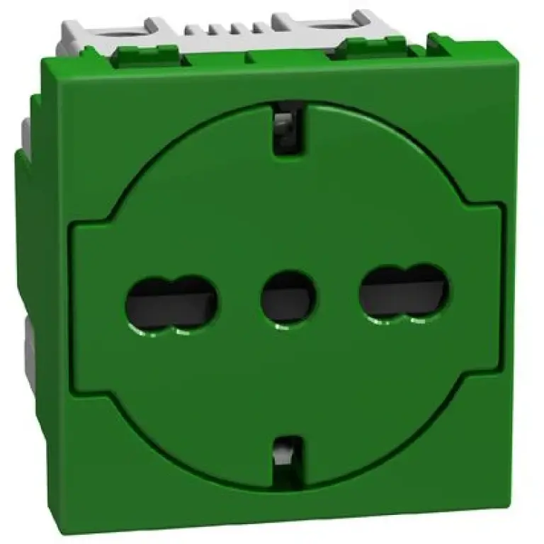 Контакт италиански 10A, 2мод. зелен, light now, bticino, Y4140A16FG