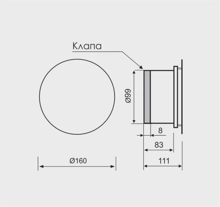(copy) вентилатор за баня, бял гланц, mmotors, Ф100, 169m/h3, 18w, кръгъл с клапа, 1907