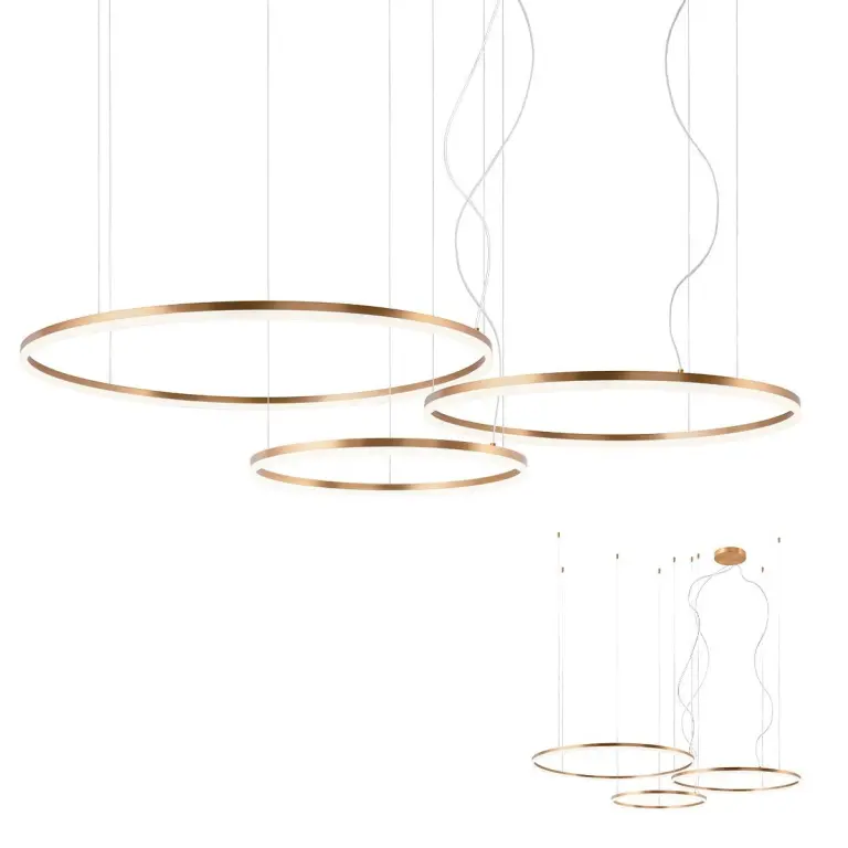 Полилей 3 circles, bronze, redo,  triac 40W+55W+68W, 22181Lm, 01-1925