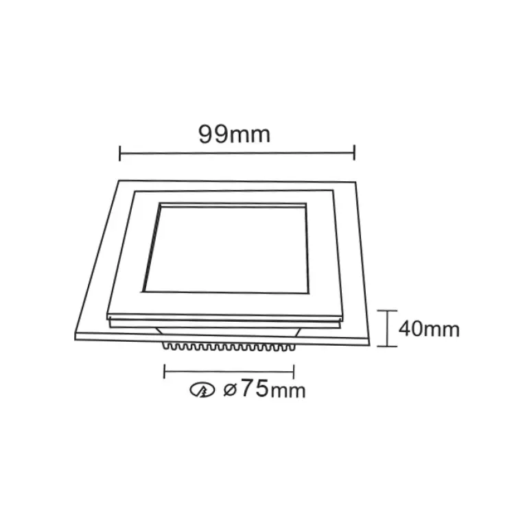 (copy) led панел за вграждане, бял, ultralux, led 6w, бяла светлина, 4200k, 420lm, LPSG642