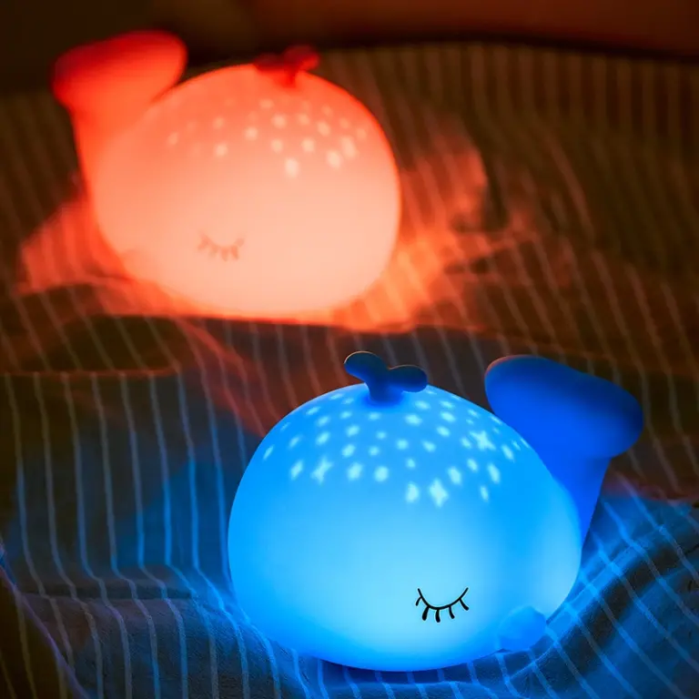 Детска лампа Розов кит, elbulgaria, 2.5w, 3.7v, usb C, 3000k+RGB, 4563 PK
