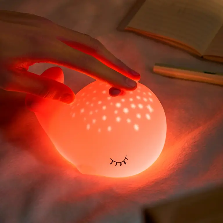 Детска лампа Розов кит, elbulgaria, 2.5w, 3.7v, usb C, 3000k+RGB, 4563 PK