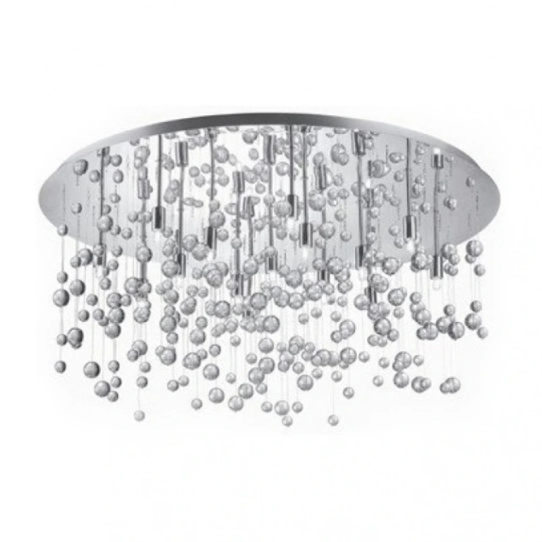 Стъклен плафон, cromo, ideal lux, neve pl15, 15x40w, 2700k, 030784