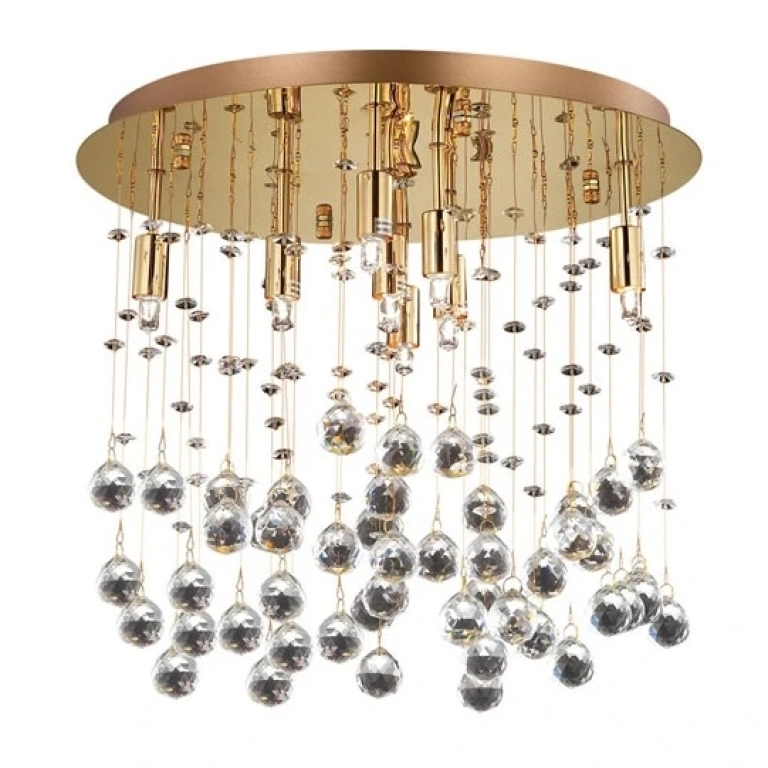 Кристален плафон, oro, ideal lux, moonlight pl8, 8x40w, 2700k, 080932