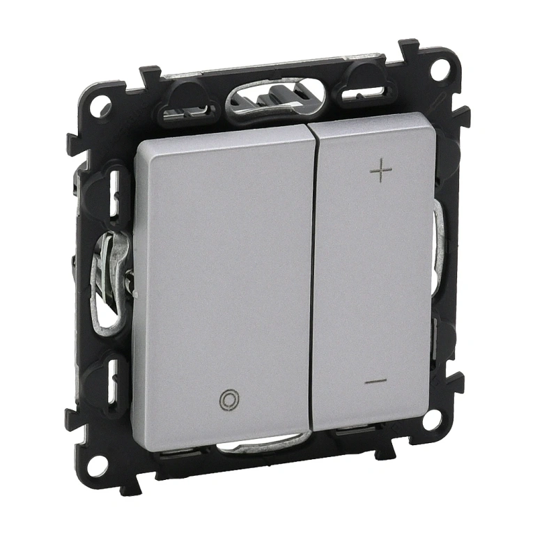 бутонен димер led  5-75w, алуминий, legrand, valena life, 752362a