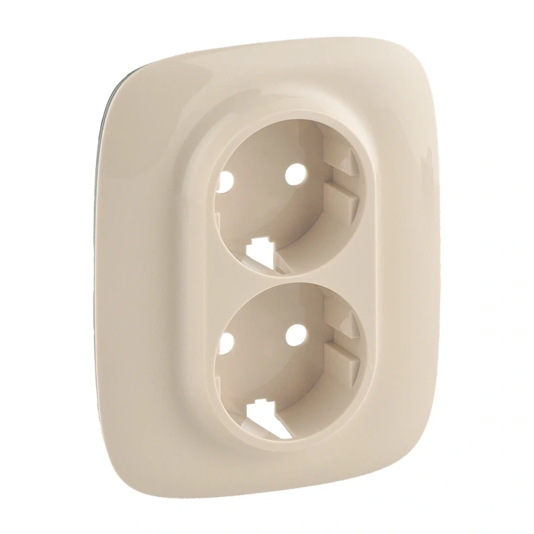 pvc лицев панел за двоен контакт шуко с детска защита, крем, legrand, valena allure, 754956