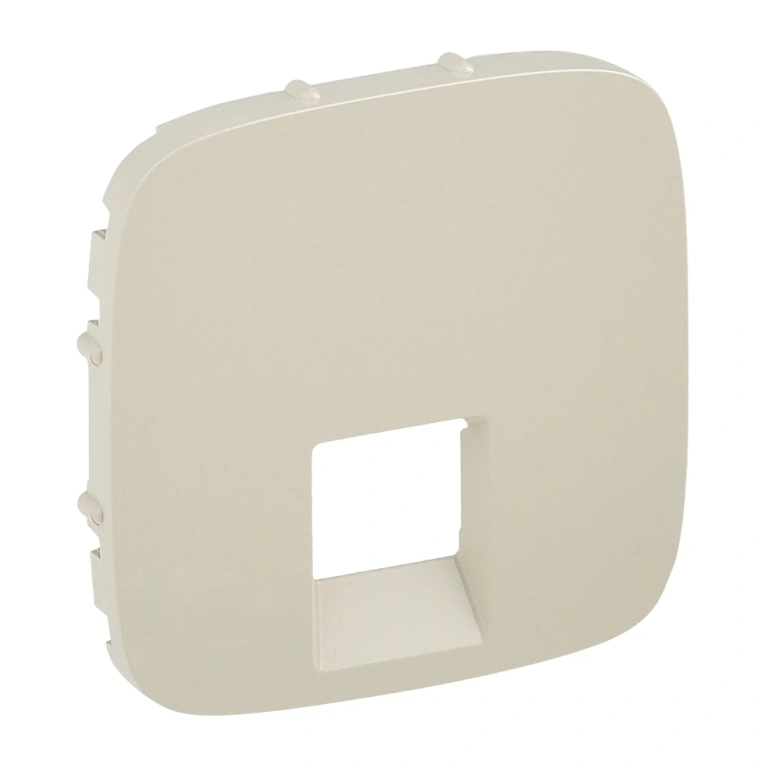 Pvc лицев панел за телефонна и компютърна розетка единична rj11/rj45, крем, legrand, valena allure, 755416
