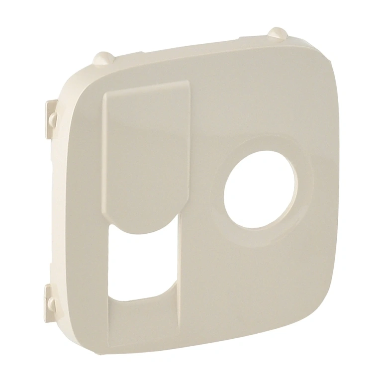 pvc лицев панел за телевизионна и компютърна розетка tv+rj45, крем, legrand, valena allure, 754836