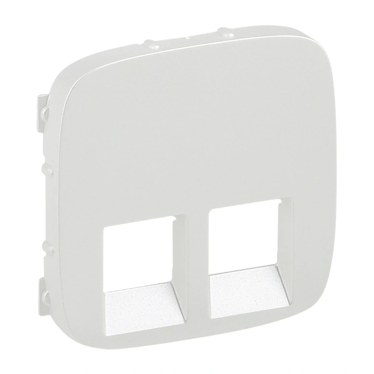 pvc лицев панел за телефонна и компютърна розетка двойна 2xrj11/rj45, перла, legrand, valena allure, 755429
