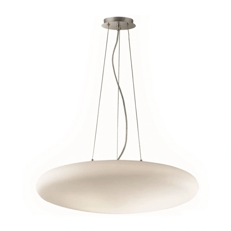 Стъклен полилей, bianco, ideal lux, smarties bianco sp3 d50, 3x60w, 032009