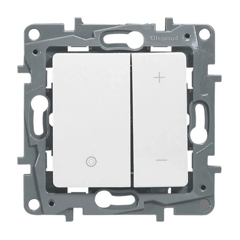 Димер 20-400w ел.трансф. 230v без крачета,бял, legrand, niloe, 665115