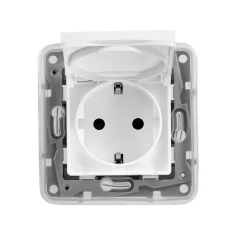 Контакт шуко влагозащитен, ip44, 16а, бял, legrand, niloe, 764531