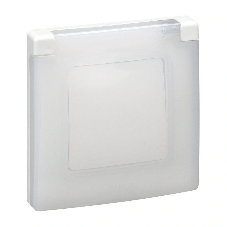 Pvc единичен влагозащитен капак, ip44, бял, legrand, niloe,665000 