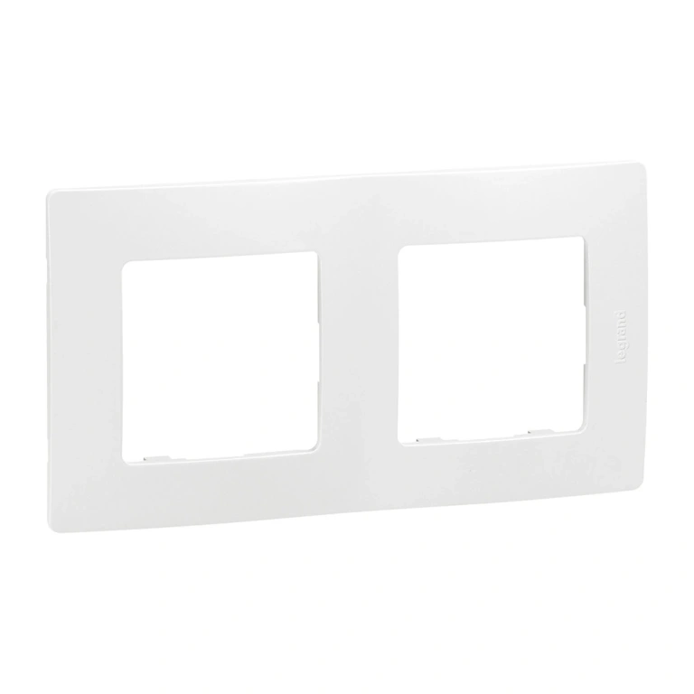 pvc двойна рамка, бяла, legrand, niloe, 665002
