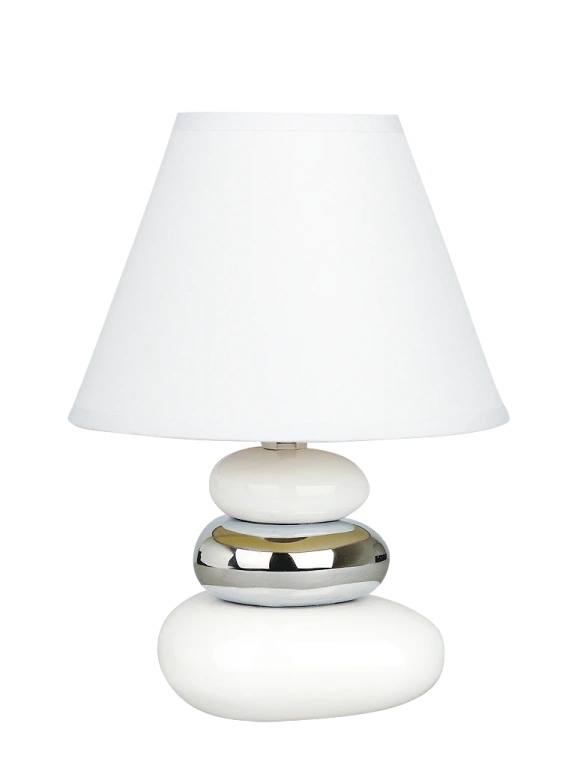 керамична настолна лампа, white/silver, rabalux, salem, 1x40w, 4949