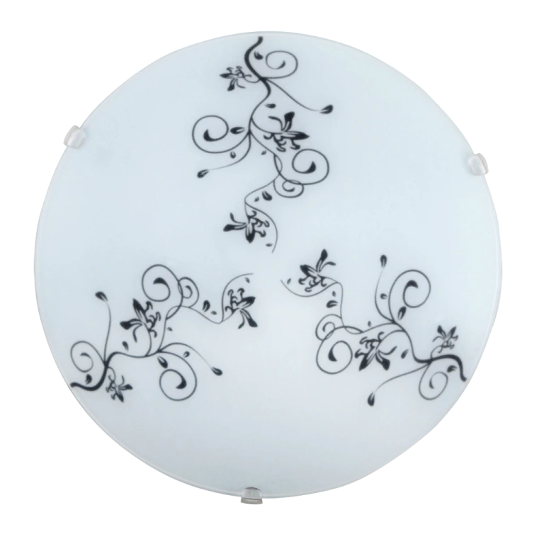 Стъклен плафон, white/black, rabalux, bloomy, 1x60w, 1847