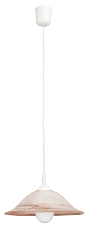pvc пендел, tobacco/rice-stone glass/white, rabalux, alabastro, 1x60w, 3955