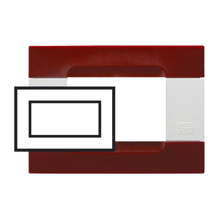 pvc четиримодулна рамка, red pechino, simon urmet, kadra,10804.b.11